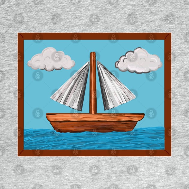 Simpsons Sailboat Painting (Scene from Moby Dick) by Sparkleweather